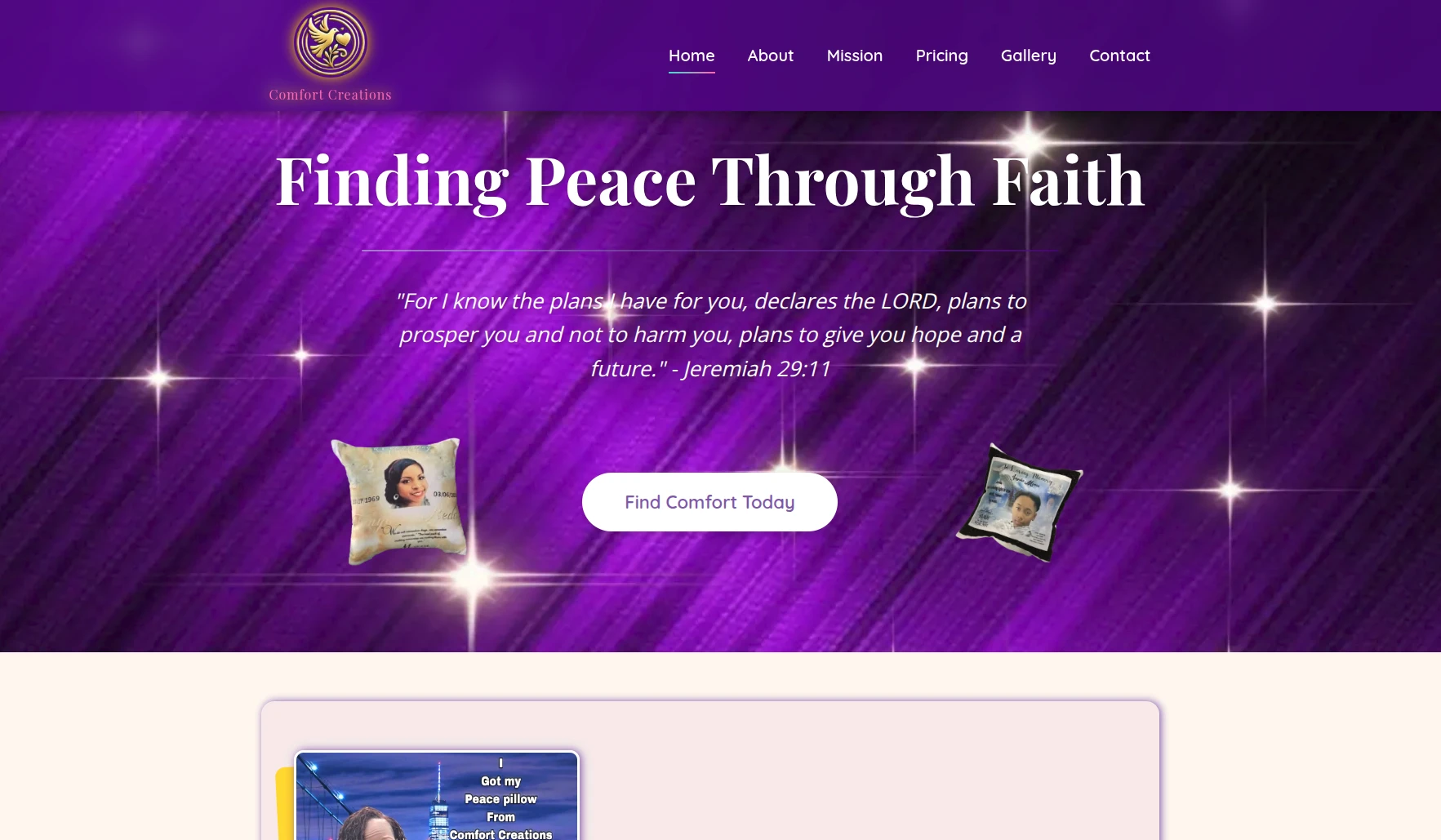 Comfort Creations website preview